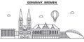 Germany, Bremen architecture line skyline illustration. Linear vector cityscape with famous landmarks, city sights