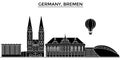 Germany, Bremen architecture vector city skyline, travel cityscape with landmarks, buildings, isolated sights on