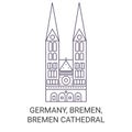 Germany, Bremen, Bremen Cathedral travel landmark vector illustration