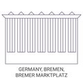 Germany, Bremen, Bremer Marktplatz travel landmark vector illustration