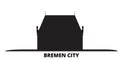 Germany, Bremen City city skyline isolated vector illustration. Germany, Bremen City travel black cityscape Royalty Free Stock Photo