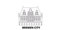 Germany, Bremen City line travel skyline set. Germany, Bremen City outline city vector illustration, symbol, travel