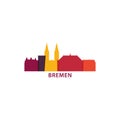 Bremen city skyline logo illustration