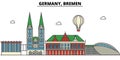 Germany, Bremen. City skyline architecture . Editable