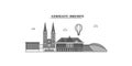 Germany, Bremen city skyline isolated vector illustration, icons Royalty Free Stock Photo