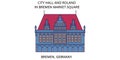 Germany, Bremen City tourism landmarks, vector city travel illustration