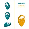 Germany Bremen 3D vector logo Royalty Free Stock Photo