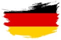 Germany brush stroke flag vector background. Hand drawn grunge style German isolated banner Royalty Free Stock Photo