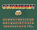 Germany cartoon font. German national flag colors. Octoberfest design. Paper cutout bright alphabet. Vector Royalty Free Stock Photo