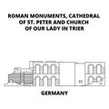 Germany, Cathedral Of St. Peter And Church Of Our Lady In Trier line icon concept. Germany, Cathedral Of St. Peter And