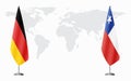 Germany and Chile flags for official meeting