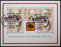 GERMANY - CIRCA 1983: a block of stamps printed in Germany showing the Federal Presidents of the Federal Republic of Germany. The Royalty Free Stock Photo