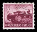 GERMANY - CIRCA 1944: German historical stamp: SturmgeschÃÂ¼tz III assault gun StuG III. The Army Of The third Reich.