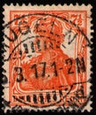 GERMANY - CIRCA 1916: postage stamp 7.5 German rentphening printed by Germany, shows Germania