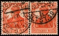 GERMANY - CIRCA 1916: postage stamp 7.5 German rentphening printed by Germany, shows Germania, circa 1916
