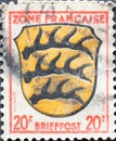 GERMANY - CIRCA 1945: a postage stamp from Germany, the French zone showing the coat of arms of WÃÂ¼rttemberg