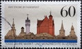 GERMANY - CIRCA 1985: a postage stamp from Germany, showing the cityscape of Verden. 1000 years of market and coinage law Verden