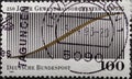 GERMANY - CIRCA 1993: a postage stamp from Germany, showing a graphic representation of a stylized sound oscillation. 250 years of