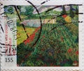 GERMANY - CIRCA 2020 : a postage stamp from Germany, showing a poppy field by the painter Vincent van Gogh