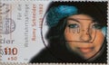 GERMANY - CIRCA 2000 : a postage stamp from Germany, showing a portrait of a portrait of the actress and voice actress Romy Schnei