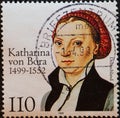 GERMANY - CIRCA 1999 : a postage stamp from Germany, showing a portrait of the wife of Martin Luther of Katharina von Bora for the