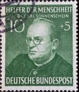 GERMANY - CIRCA 1952: a postage stamp printed in Germany showing an image of dr carl sonnenschein, circa 1952
