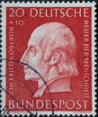 GERMANY - CIRCA 1954: a postage stamp printed in Germany showing an image of Johann Friedrich Oberlin, circa 1954