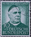 GERMANY - CIRCA 1953: a postage stamp printed in Germany showing an image of sebastian Kneipp, circa 1953