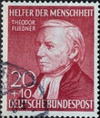 GERMANY - CIRCA 1952: a postage stamp printed in Germany showing an image of theodor fliedner, circa 1952