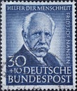 GERMANY - CIRCA 1953: a postage stamp printed in Germany showing an image of Fridtjof Nansen, circa 1953
