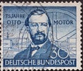 GERMANY - CIRCA 1952: a postage stamp printed in Germany showing an image of Nicolaus Ottos on the occasion of 75 years of Otto mo