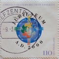 GERMANY - CIRCA 2000 : a postage stamp from Germany, showing an emblem: Holy Year / Jubilee Anno Domini 2000. Text: Christ - Yeste