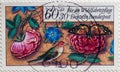 GERMANY - CIRCA 1985 : a postage stamp from Germany, showing miniatures based on motifs from the borders of a medieval prayer book
