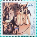 GERMANY - CIRCA 1997 : a postage stamp from Germany, showing a portrait of the composer and musician Franz Schubert for his 200th