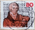 GERMANY - CIRCA 1986 : a postage stamp from Germany, showing a portrait of the German composer, conductor an