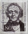 GERMANY - CIRCA 1986 : a postage stamp from Germany, showing a portrait of the historian, historiographer of the Prussian state,