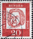 GERMANY - CIRCA 1961: a postage stamp from Germany, showing a portrait of the important German composer, cantor, court concert mas