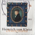 GERMANY - CIRCA 2002 : a postage stamp from Germany, showing a portrait of the playwright, storyteller, poet and publicist Heinric