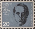 GERMANY - CIRCA 1964: a postage stamp showing a portrait of XXX who was a resistance fighter against Adolf Hitler. 20th anniversar Royalty Free Stock Photo