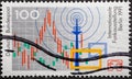 GERMANY - CIRCA 1991: a postage stamp from Germany, showing Radio and television symbols. International radio exhibition Berlin I