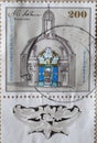 GERMANY - CIRCA 1995 : a postage stamp from Germany, showing a Westphalian Baroque church by the builder Johann Conrad Schlaun