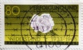 GERMANY - CIRCA 1983 : a postage stamp from Germany, showing the white rose in front of barbed wire as a symbol for persecution an