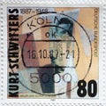 GERMANY - CIRCA 1987 : a postage stamp from Germany, showing a work by the painter, poet, spatial artist and commercial artist Ku