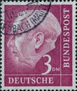 GERMANY - CIRCA 1954: this postage stamp shows the first German President of the Federal Republic of Germany Professor Dr. Theodor