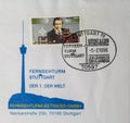 GERMANY - CIRCA 1995: the postal stamp shows a portrait of Guglielmo Marconi on the occasion of 100 years of radio. the stamp has