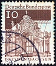 GERMANY - CIRCA 1966: A stamp printed in Germany from the `Historic Buildings` issue shows Wall Pavilion, Zwinger, Dresden