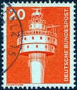 GERMANY - CIRCA 1975: A stamp printed in Germany from the `Industry and Technology` issue shows a Modern lighthouse, circa 1975.