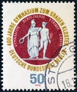GERMANY - CIRCA 1974: A stamp printed in Germany from the issued for the 400th anniversary of Berlin Grauen Kloster gymnasium