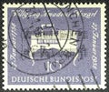 GERMANY - CIRCA 1956: a stamp printed in the Germany shows Clavichord, 200th Anniversary of the Birth of Wolfgang