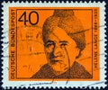 GERMANY - CIRCA 1974: A stamp printed in Germany from the `Women in German Politics` issue shows Helene Lange, circa 1974.